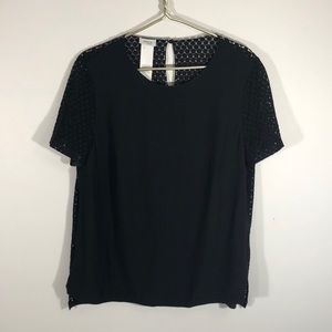 Akris Punto Black Polka Dot Lace Back Top 14
